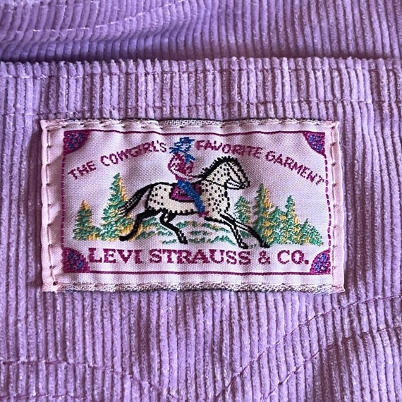 1980s Vintage Levi’s Corduroy Pants Lavender Wome… - image 7
