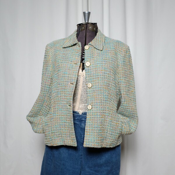 vintage Jones New York Tweed Blazer Spring Pearl Buttons « The Lady »