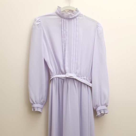 70s/80s Vintage Dress Lavender Lady Carol Petites… - image 4