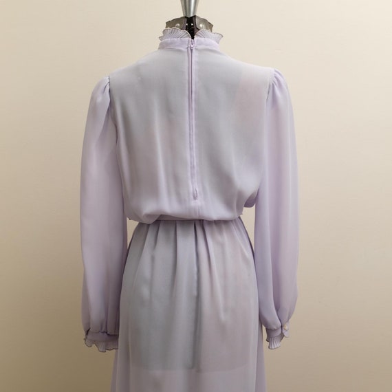 70s/80s Vintage Dress Lavender Lady Carol Petites… - image 10