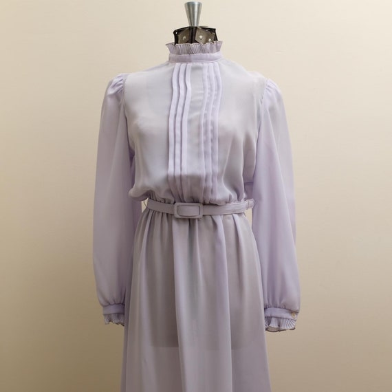 70s/80s Vintage Dress Lavender Lady Carol Petites… - image 8