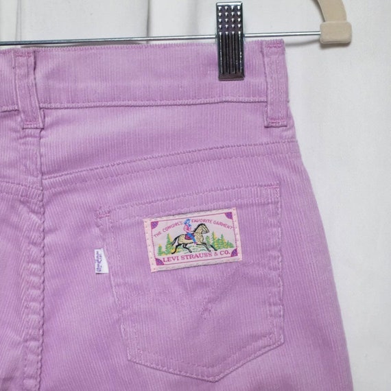 1980s Vintage Levi’s Corduroy Pants Lavender Wome… - image 5