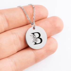 Floral Initial Necklace