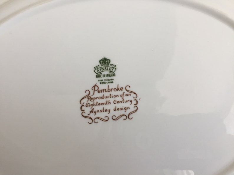 Vtg AYNSLEY Bone China PEMBROKE Bird Florals Oval Serving Platter 13 34