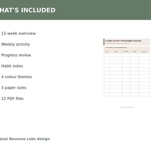 12 Week Activity Tracker Printable, Fitness Planning PDF (A4, A5, US ...