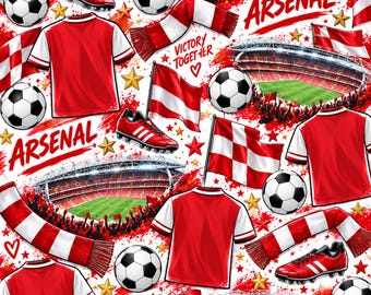 Arsenal FC Birthday Gift Wrap - Arsenal Wrapping Paper - Arsenal Inpsired Gift Wrap - Arsenal FC Birthday Party