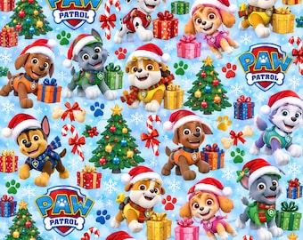 Pup Patrol Christmas Gift Wrap - Dog Heroes - Paw Gift Wrap - Heroes Pups Wrapping Paper - Paw Party Banner - Wrapping Paper Kids