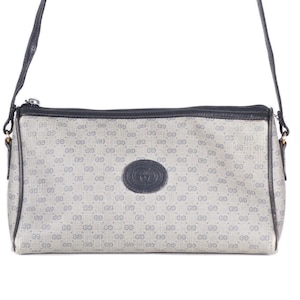 GUCCI 80&#39;s MONOGRAM GG Web Triangle Crossbody Bag