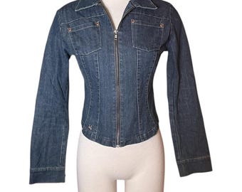 LUCKY BRAND Veste en jean Dames T EU 38 bleu style décontracté