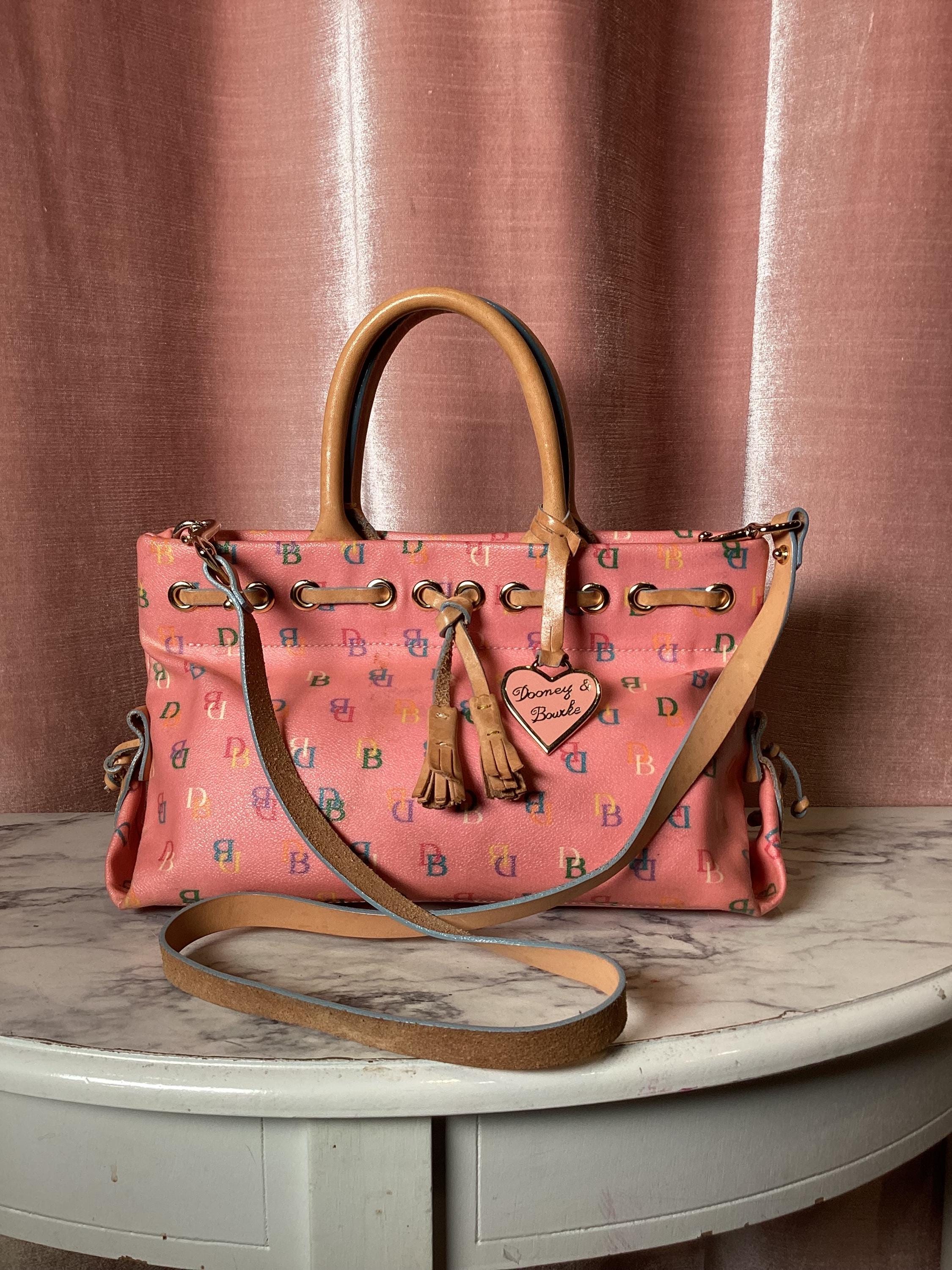 Vintage Y2K Dooney Bourke Pink Rainbow Monogram Top Handle