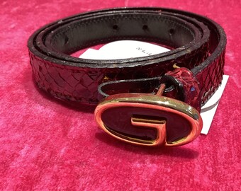 gucci snake belt red