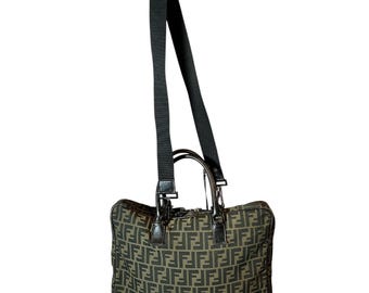 Vintage Y2K Fendi Laptop Zucca FF Logo Lap Top Briefcase Work Bag