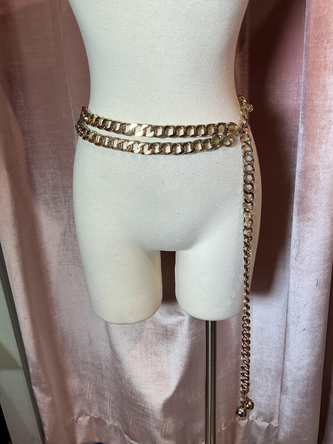Vintage 1990’s Two Layer Chain Belt - Etsy
