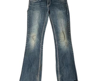 Jeansy Vintage Y2K Low Rise Bootcut z kryształkami