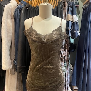 Vintage Ricki’s Crushed Velvet Lace Cami