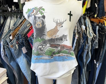 Vintage upcycled animal tee shirt