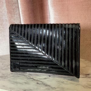 Vintage 80s FENDI Geometric texture envelope purse crossbody bag