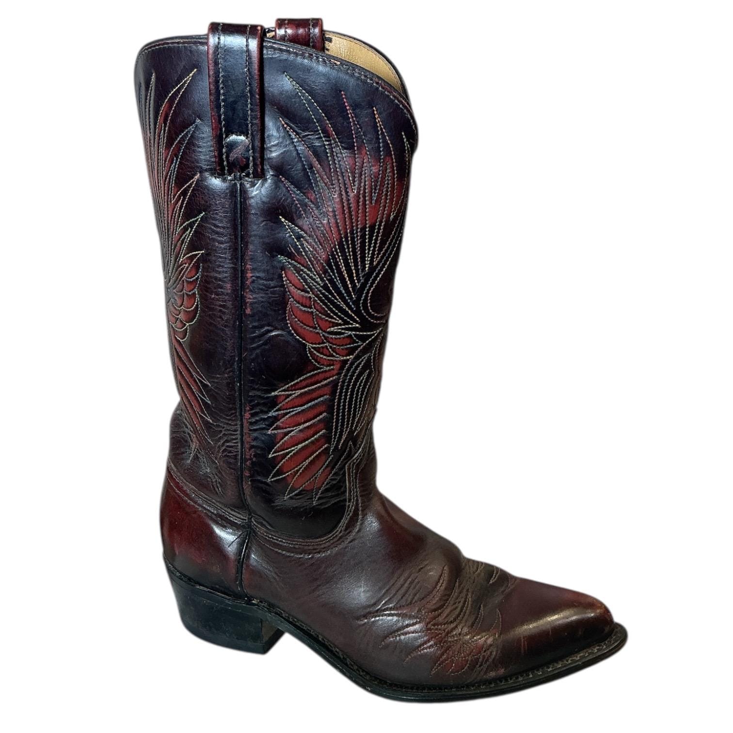 Vintage Y2K Acme Phoenix Rodeo Leather Cowgirl Boots 7.5 - Etsy