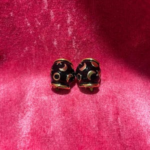 Vintage 1980’s Enamel Star Moon Clip-On Earrings