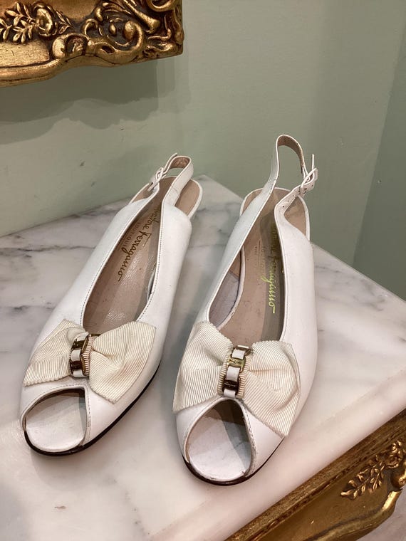 Vintage 80s Salvatore Ferragamo Leather Low Heel Size 8 - Etsy