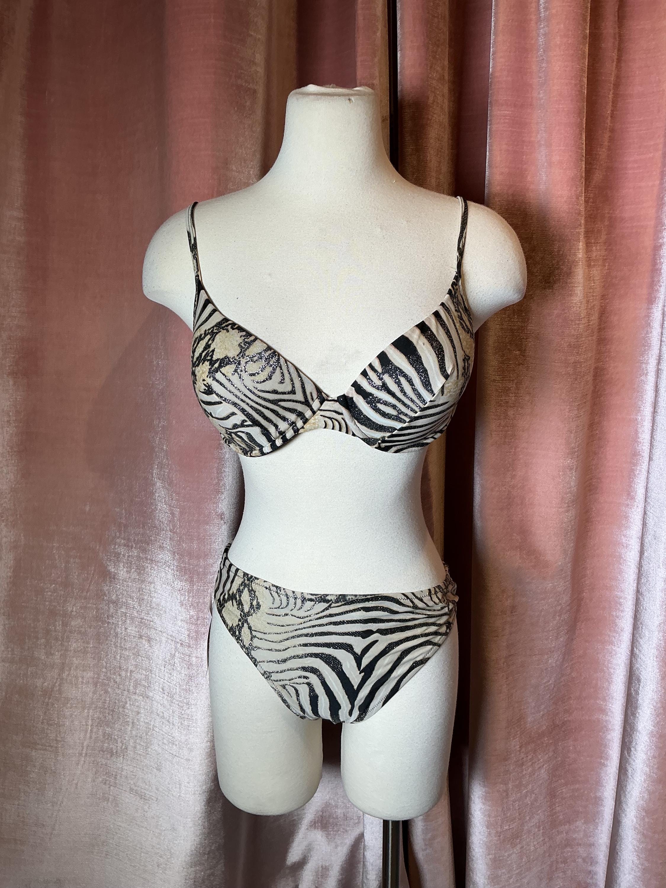 Vintage 90s Gottex Zebra Bikini Large - Etsy Israel