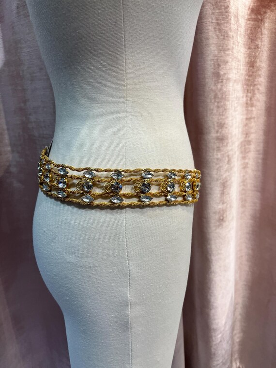 Vintage 1970\'s KJL (Kenneth Jay Lane) Adj Chain Belt with Rhinestone Buckle Kenneth Jay Lane Belt | eBay main image 2