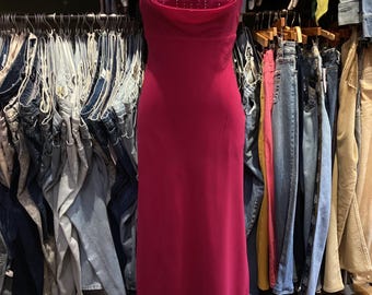 Vestido largo de fiesta formal de graduación con diamantes de imitación estilo vintage Y2K