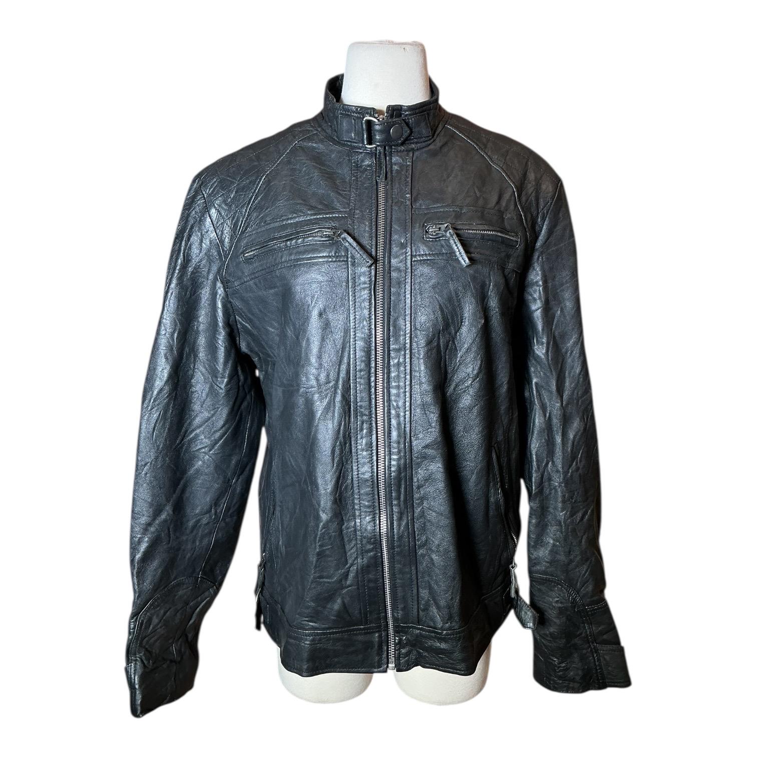 Vintage Y2K Limsure High Neck Zip up Leather Moto Jacket - Etsy Israel