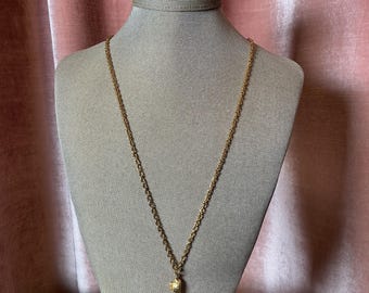 Vintage 1970s Italian pepper star pendant gold plated chain necklace