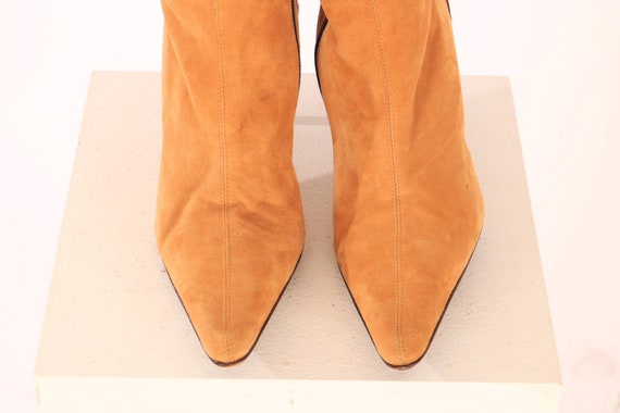 Vintage Y2K SUEDE TAN Patchwork Leather BOOTS Siz… - image 7