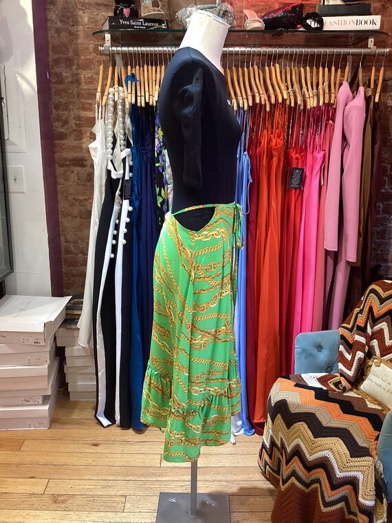 スカート Balenciaga Wrap Skirt Chain-print wrap midi skirt in multicoloured - Balenciaga