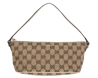 Vintage Y2K Gucci Web Monogram Canvas Leather Shoulder Bag