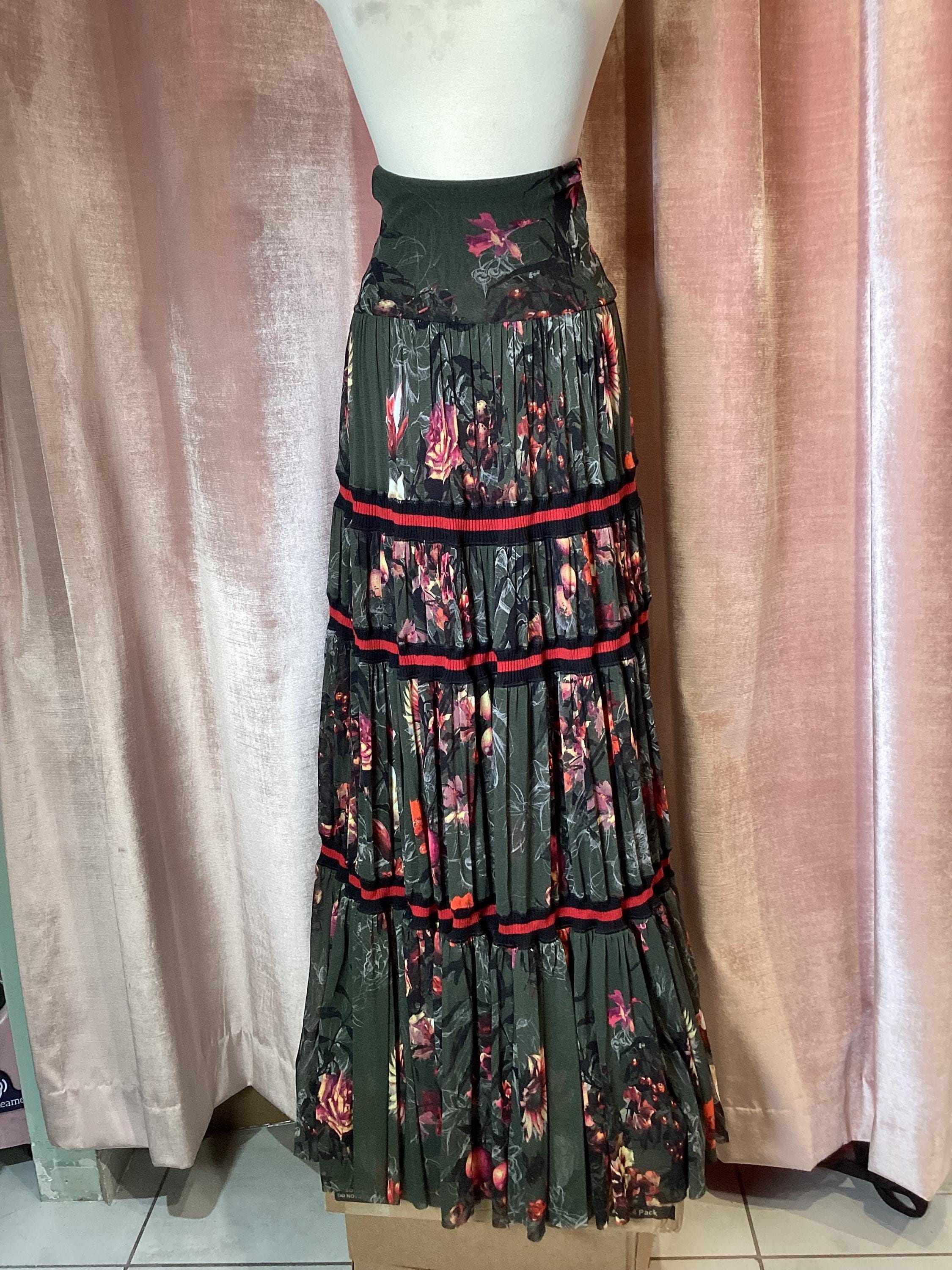 Vintage Y2K 90s Jean Paul Gaultier Soliel Mesh Boho Floral Stripe
