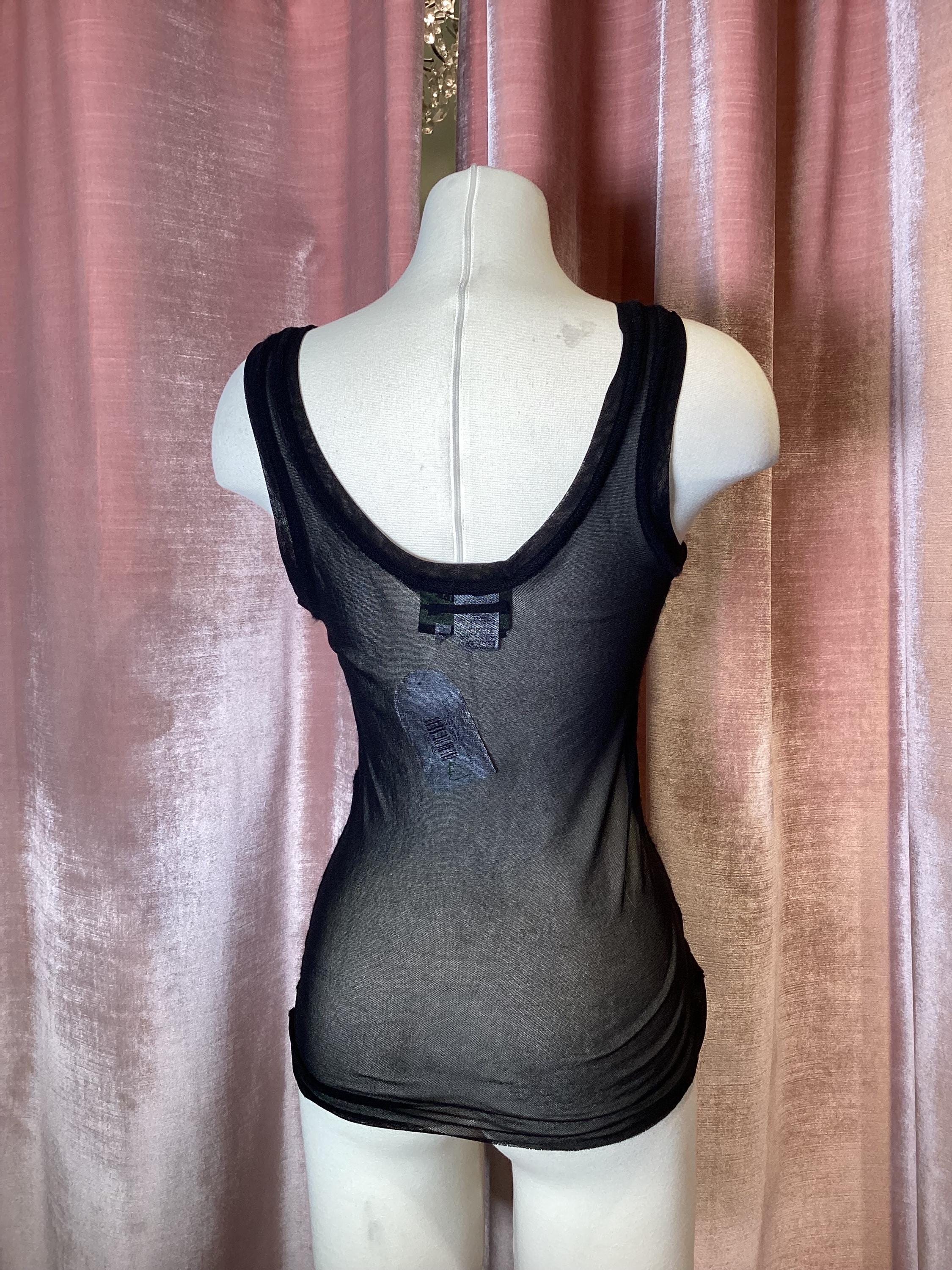 Vintage 90's Y2K Jean Paul GAULTIER Maille Sheer Mesh Lettuce Hem