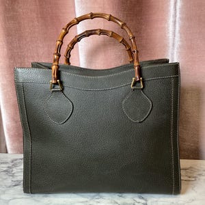 Vintage 90s Gucci Diana Bamboo handle Tote bag