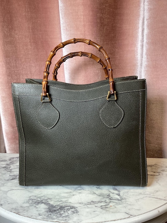 Vintage 90s Gucci Diana Bamboo Handle Tote Bag - Etsy