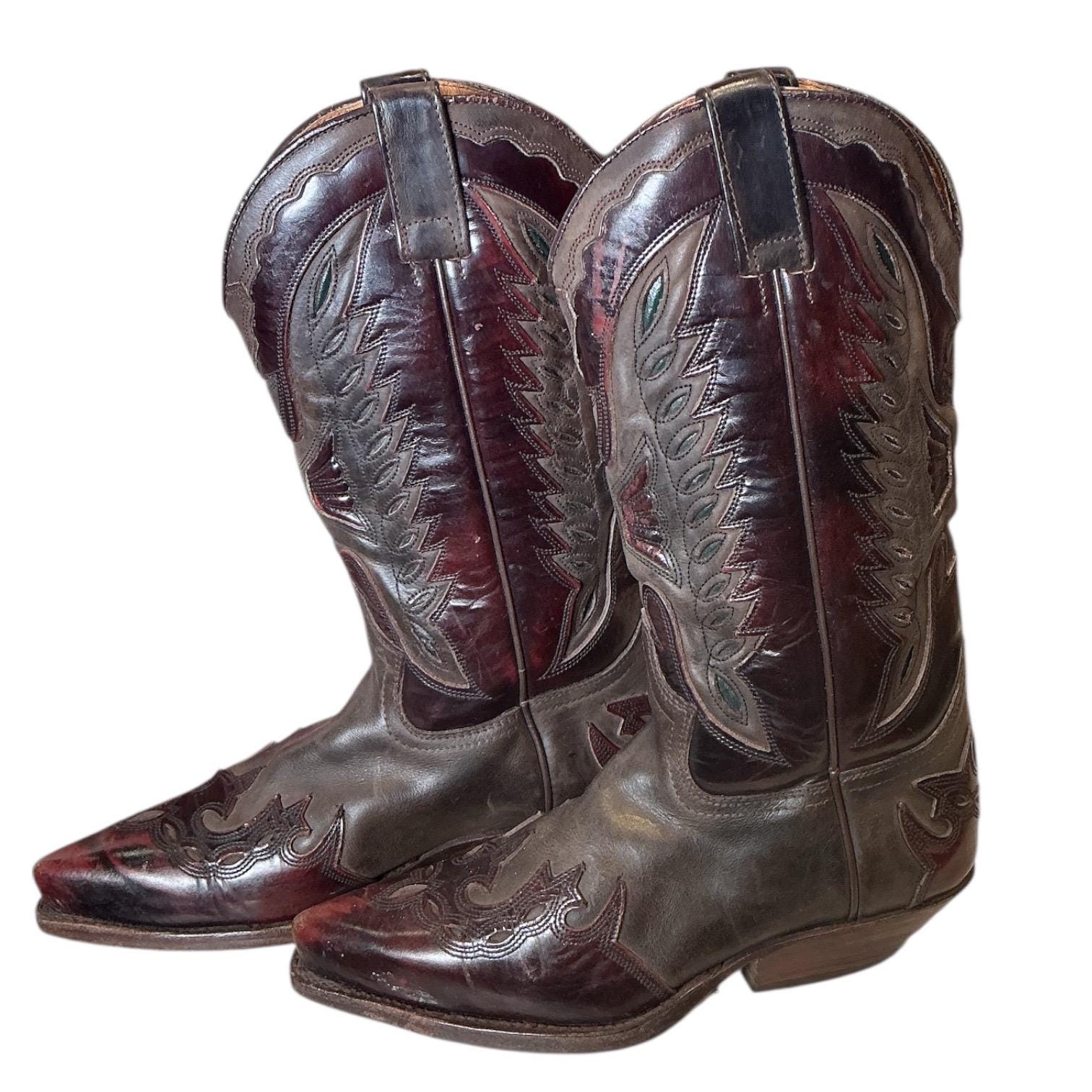 sendra ウエスタンブーツ　y2k vintage Vintage Y2K Sendra Burgundy Heart Western Rodeo Leather Cowgirl