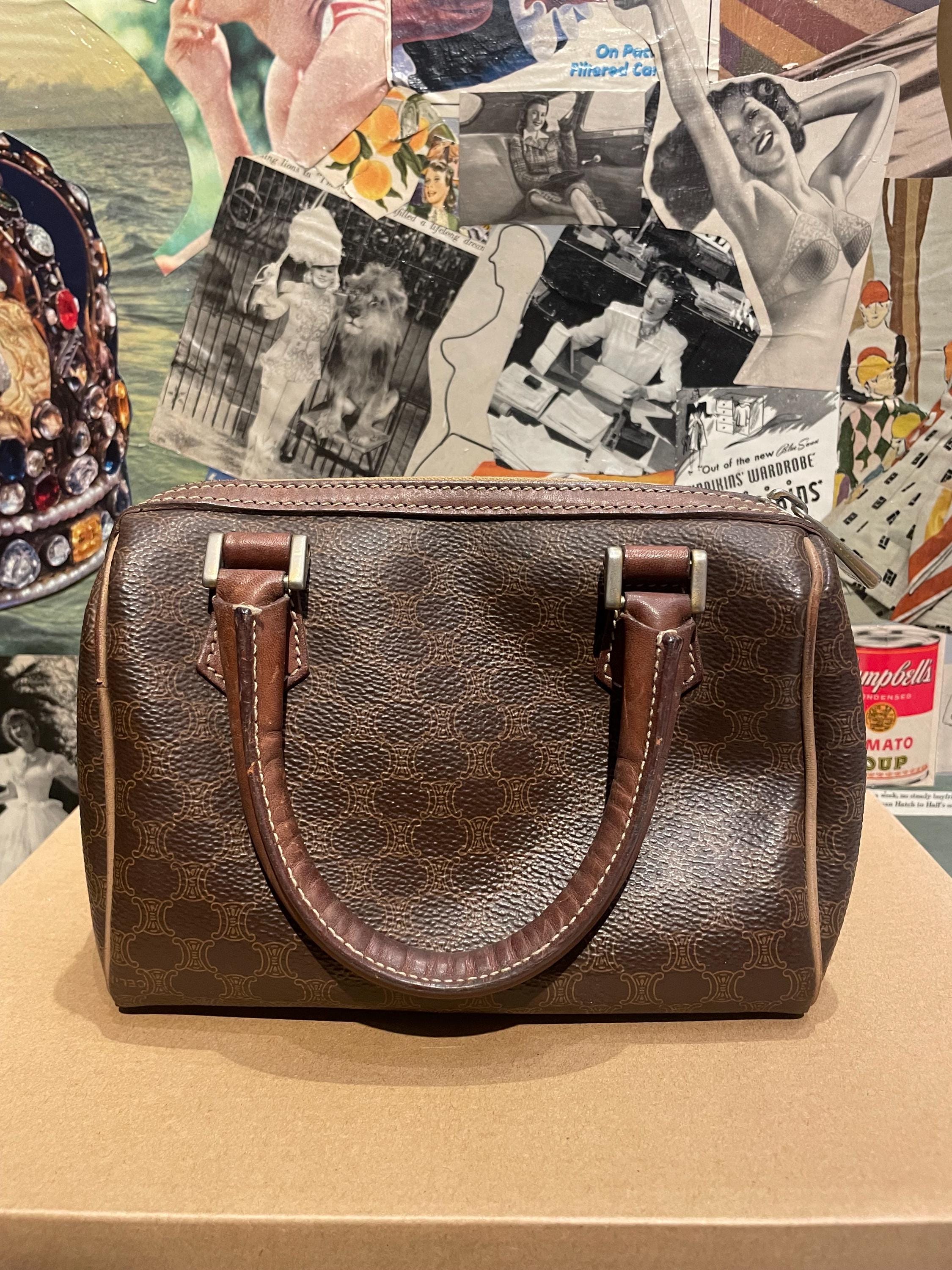 Vintage Mini Celine Macadam Leather Bowler Bag - Etsy