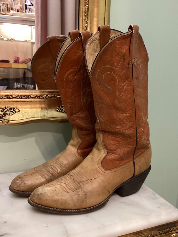 Vintage Brown Cowboy Boots - Etsy display picture 2