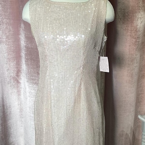 Vintage 1980’s 20’s Style Silk Flapper sequins Beaded Dress