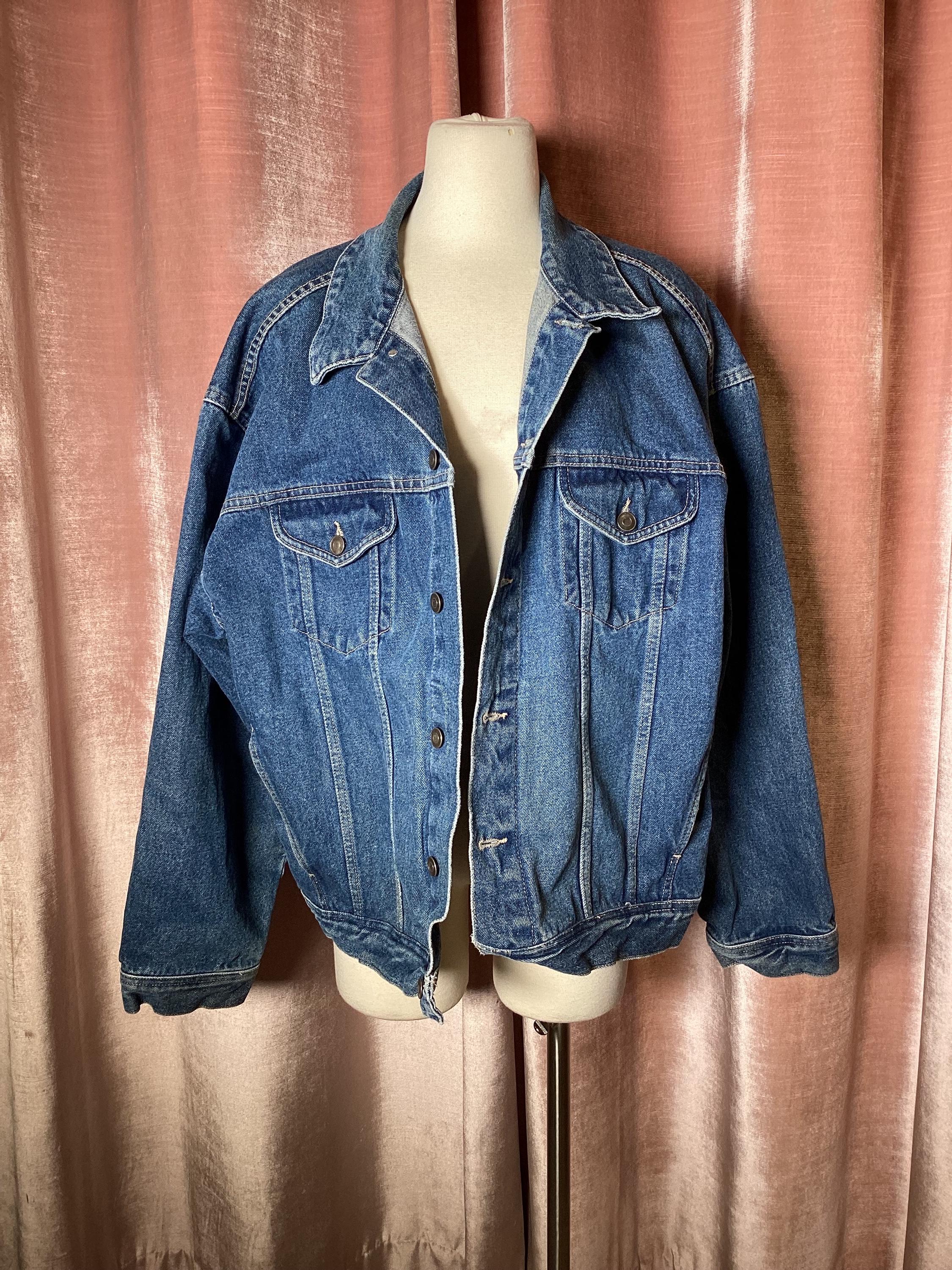 ジャケット・アウター 90s vintage Design denim jacket Vintage 90s Denim Bleach Trucker Jacket Acidwash Blue Denim Jeans