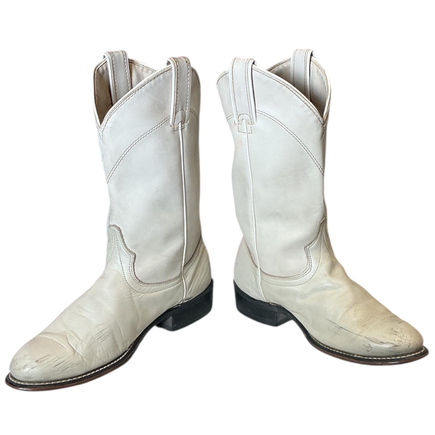 Vintage Y2K Laredo White Rodeo Leather Cowgirl Boots 7.5 - Etsy