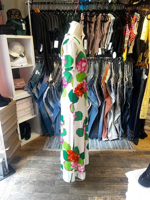 Vintage 70s polyester floral maxi dress - image 2
