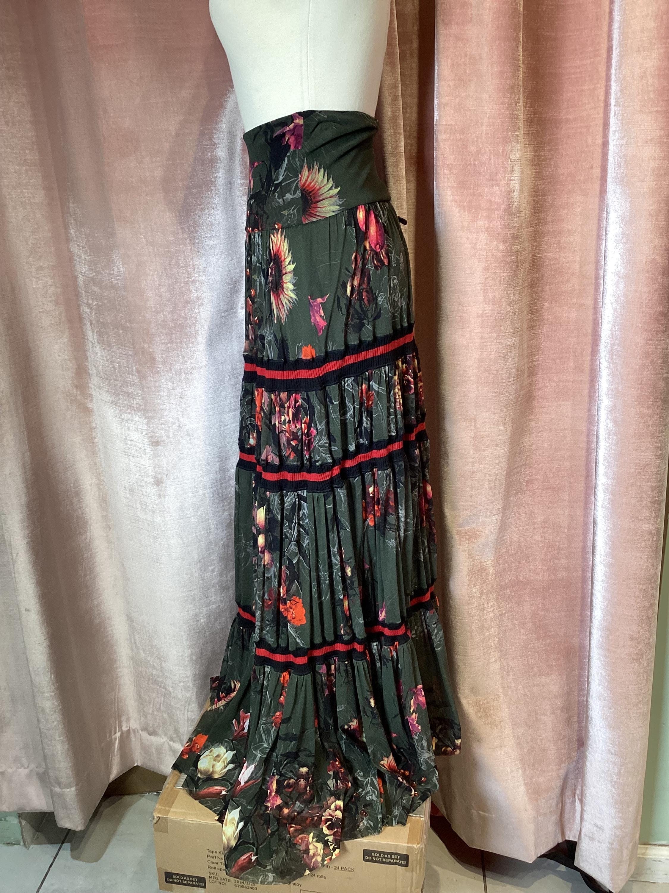 Vintage Y2K 90s Jean Paul Gaultier Soliel Mesh Boho Floral Stripe