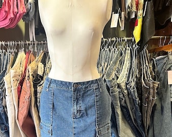 Vintage y2k Arizona Cargo mini denim skirt