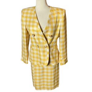 Vintage 1970s Kasper ASL Gingham Blazer und Rock im Set