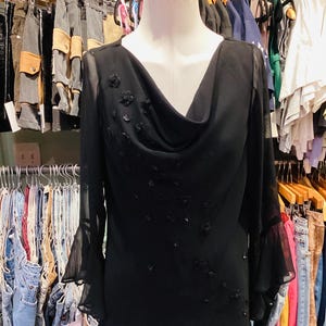 Vintage mesh Sequin/Beaded floral design Top