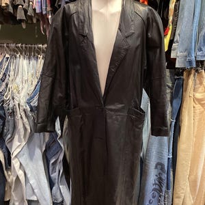 Vintage 1980’s Long Leather Jacket
