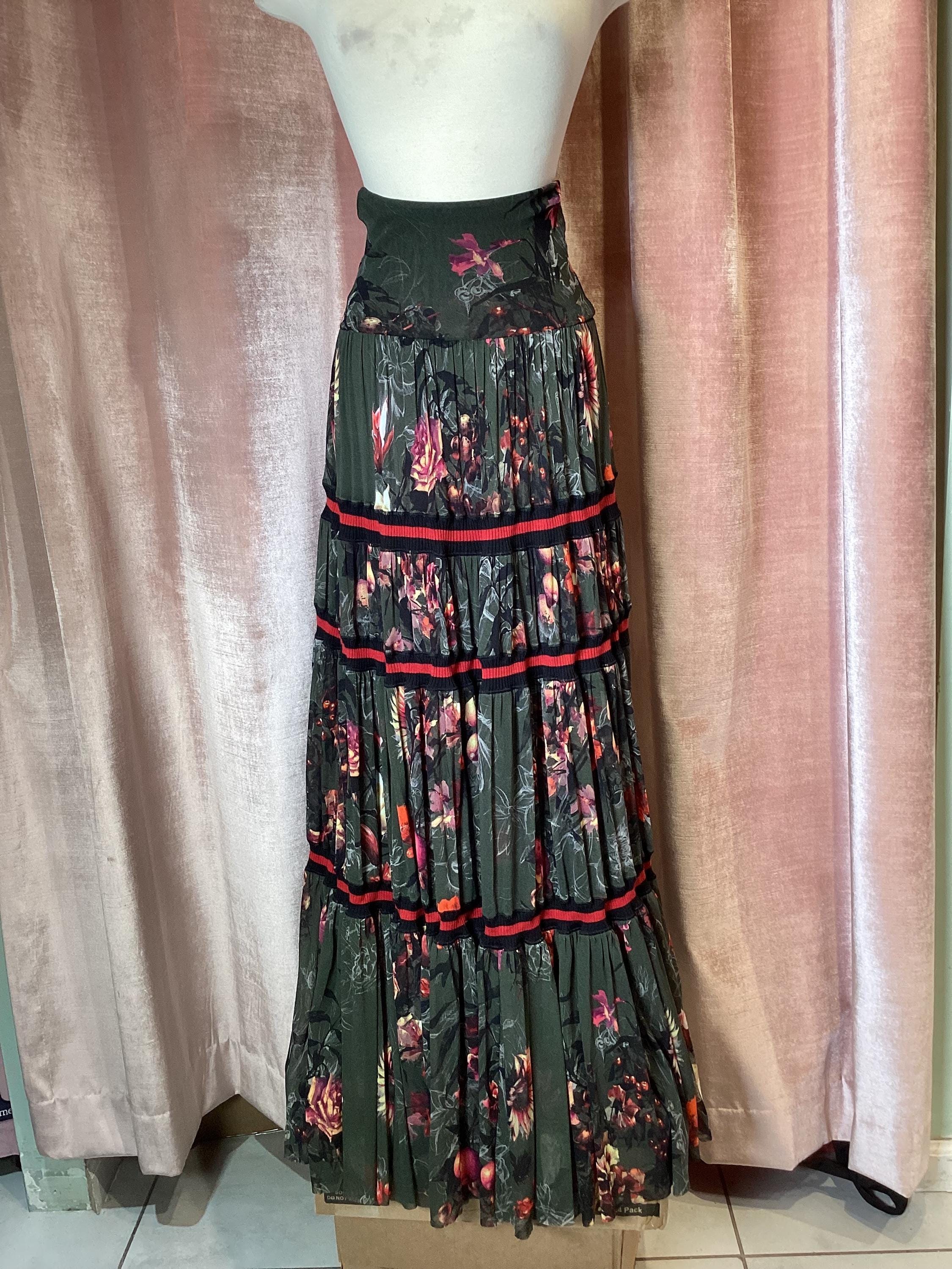 Vintage Y2K 90s Jean Paul Gaultier Soliel Mesh Boho Floral Stripe