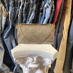 Vintage 1950s Walborg Rhinestone Frame Evening Clutch Bag